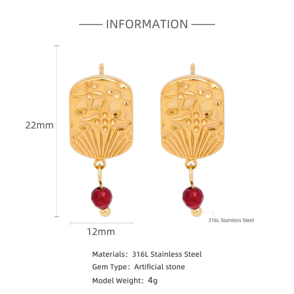 Stainless Steel Geometric Pendant Earrings With Electroplating
