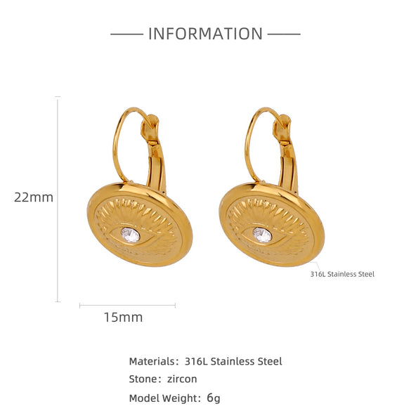 Stainless Steel Geometric Pendant Earrings With Electroplating
