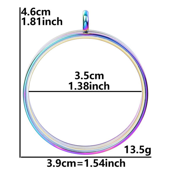 Stainless Steel Geometric Pendant Necklace With Electroplating Process