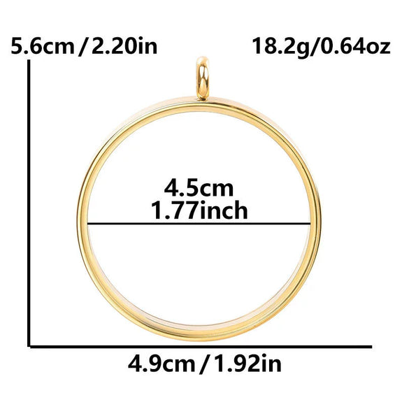 Stainless Steel Geometric Pendant Necklace With Electroplating Process