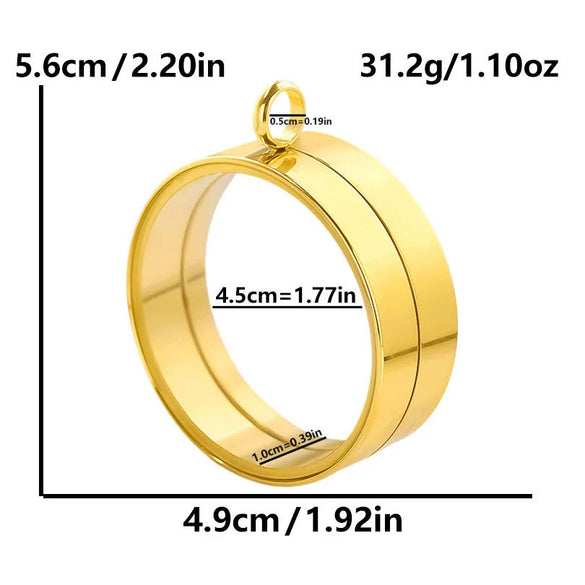 Stainless Steel Geometric Pendant Necklace With Electroplating Process