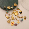 Stainless Steel Geometric Pendant Necklace With Vacuum Plating 18K Gold Color