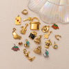 Stainless Steel Geometric Pendant Necklace With Vacuum Plating 18K Gold Color