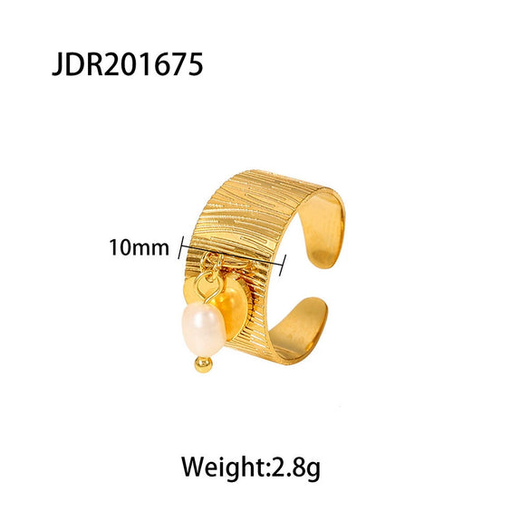 Stainless Steel Geometric Pendant Ring Electroplated Women's Jewelry