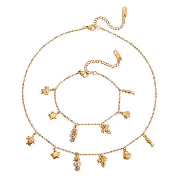 Stainless Steel Geometric Pendant With Diamonds Electroplated Design For Women