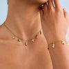 Stainless Steel Geometric Pendant With Diamonds Electroplated Design For Women