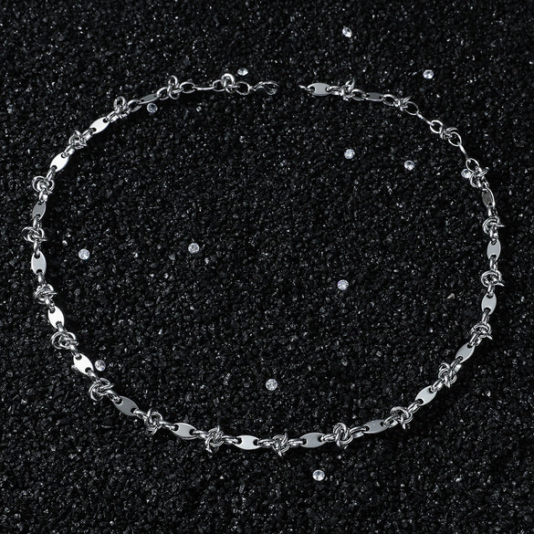 Stainless Steel Geometric Pig Nose Buckle Cuban Chain Necklace With Polishing Treatment Hiphop Style