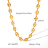 Stainless Steel Geometric Pig Nose Buckle Necklace Electroplated For Women