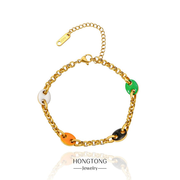 Stainless Steel Geometric Pig Nose Electroplating Unisex Bracelet Jewelry