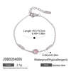 Stainless Steel Geometric Pink Zirconium Electroplated Women's Bracelet