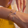 Stainless Steel Geometric Pink Zirconium Electroplated Women's Bracelet