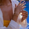 Stainless Steel Geometric Pink Zirconium Electroplated Women's Bracelet