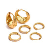 Stainless Steel Geometric Plain Ring Earrings With Diamond Inlay And Electroplating For Women