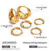 Stainless Steel Geometric Plain Ring Earrings With Diamond Inlay And Electroplating For Women