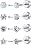 Stainless Steel Geometric Plant Flowers Style Electroplated Piercing Jewelry Ear Studs Ear Bone Nails Barbell Wafer Earrings Combination Suit