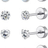 Stainless Steel Geometric Plant Flowers Style Electroplated Piercing Jewelry Ear Studs Ear Bone Nails Barbell Wafer Earrings Combination Suit