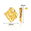 Stainless Steel Geometric Pleated Corrugated Light Luxury Style Women's Earrings With Electroplating