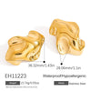 Stainless Steel Geometric Pleated Retro Glossy Asymmetrical Electroplated Women's Earrings