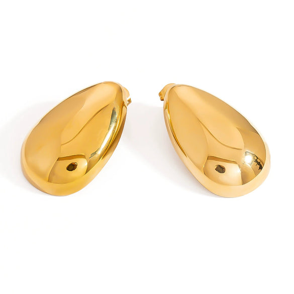 Stainless Steel Geometric Pleated Retro Glossy Asymmetrical Electroplated Women's Earrings