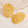 Stainless Steel Geometric Pleated Retro Glossy Asymmetrical Electroplated Women's Earrings