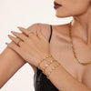Stainless Steel Geometric Plum Blossom Hand Assembled Zircon Bracelet Plated With Real Gold For Women