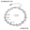 Stainless Steel Geometric Plum Blossom Hand Assembled Zircon Bracelet Plated With Real Gold For Women