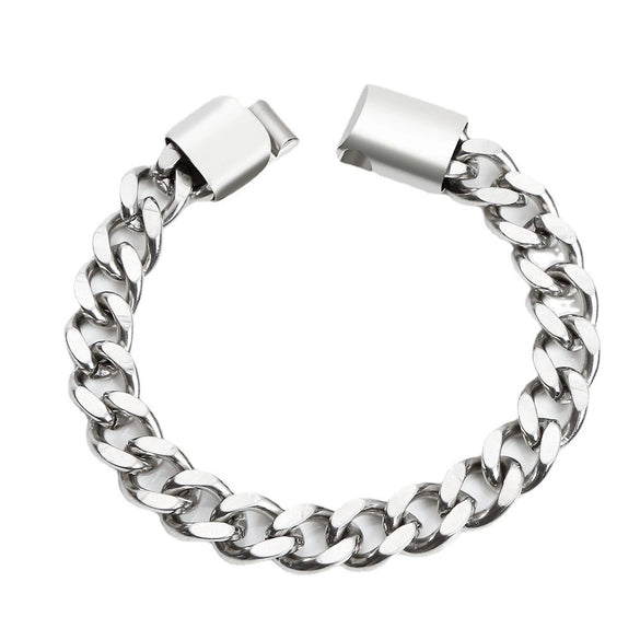 Stainless Steel Geometric Polished Bracelet For Men