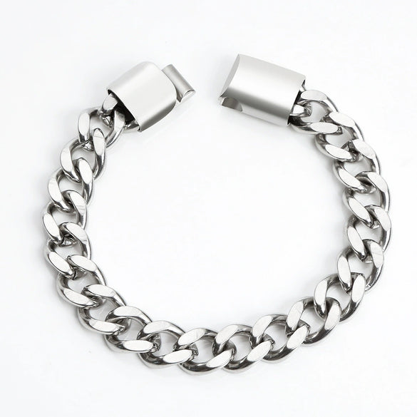 Stainless Steel Geometric Polished Bracelet For Men