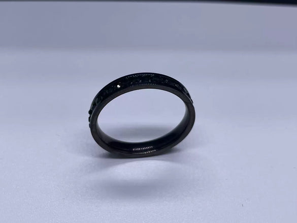 Stainless Steel Geometric Polished Single Row Inlay Ring For Men And Women Unisex Original Design Fashion Band