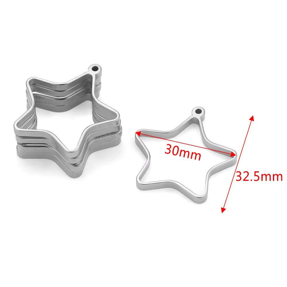 Stainless Steel Geometric Polygon Cut Out Frame Pendant Diy Handmade Jewelry Accessories With Electroplating