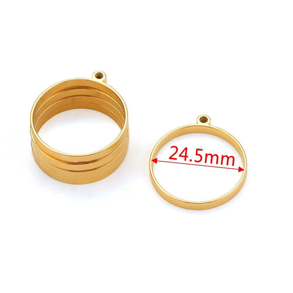 Stainless Steel Geometric Polygon Cut Out Frame Pendant Diy Handmade Jewelry Accessories With Electroplating