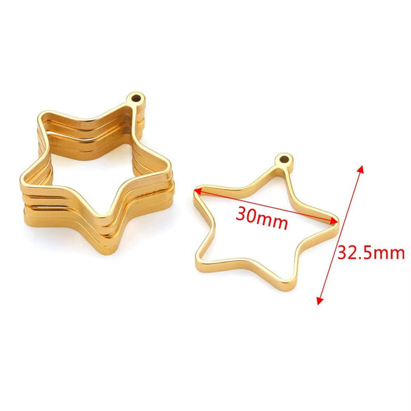 Stainless Steel Geometric Polygon Cut Out Frame Pendant Diy Handmade Jewelry Accessories With Electroplating