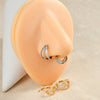 Stainless Steel Geometric Precision Inlaid Zircon Nose Ring And Ear Bone Cartilage Helix Earrings With Electroplating