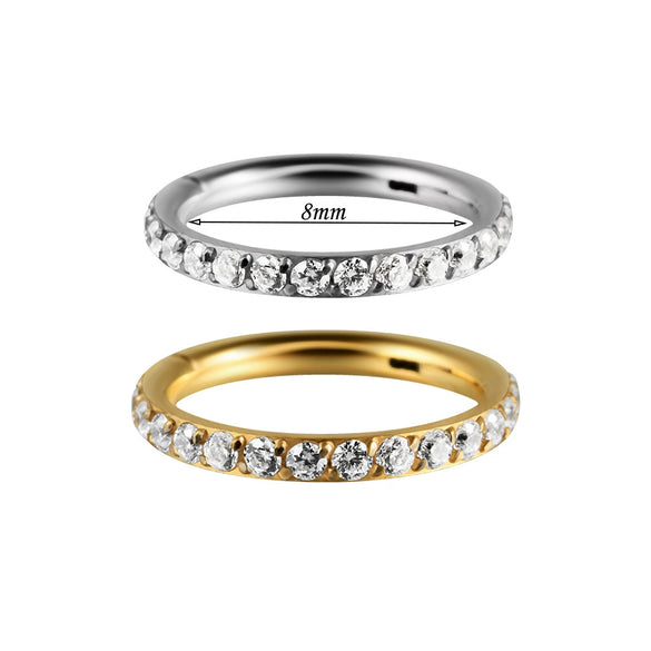 Stainless Steel Geometric Precision Inlaid Zircon Nose Ring And Ear Bone Cartilage Helix Earrings With Electroplating