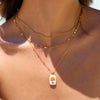 Stainless Steel Geometric Printed Tree Of Life Pendant Electroplated Threelayer Women's Necklace