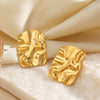 Stainless Steel Geometric Rectangular Electroplated Women's Hiphop Earrings