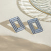 Stainless Steel Geometric Rectangular Hollow Swing Earrings Jewelry With Electroplating