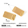 Stainless Steel Geometric Rectangular Hollow Swing Earrings Jewelry With Electroplating