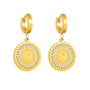 Stainless Steel Geometric Retro Earrings With Electroplating Treatment