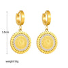 Stainless Steel Geometric Retro Earrings With Electroplating Treatment
