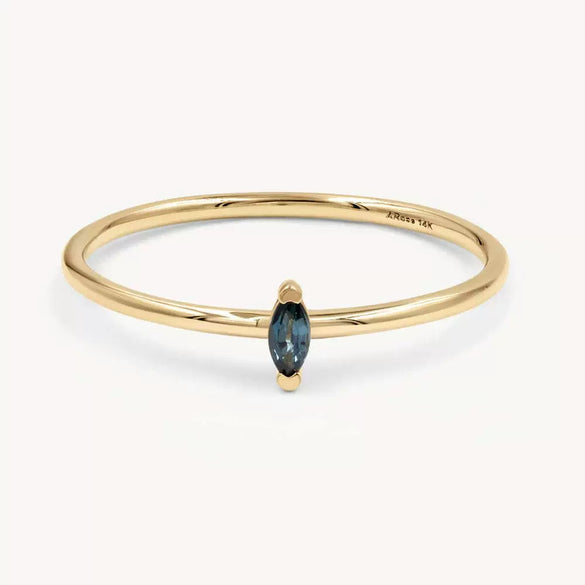 Stainless Steel Geometric Retro Electroplated December Birthstone Ring