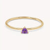 Stainless Steel Geometric Retro Electroplated December Birthstone Ring