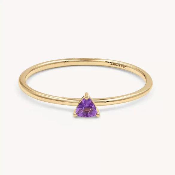 Stainless Steel Geometric Retro Electroplated December Birthstone Ring
