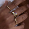 Stainless Steel Geometric Retro Electroplated December Birthstone Ring