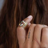 Stainless Steel Geometric Retro Electroplated December Birthstone Ring