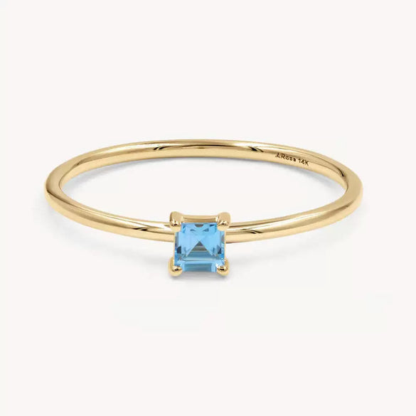 Stainless Steel Geometric Retro Electroplated December Birthstone Ring