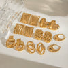 Stainless Steel Geometric Retro Exaggerated Women's Earrings With Electroplating Design