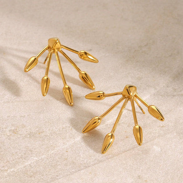 Stainless Steel Geometric Retro Gold Plated Women's Earrings