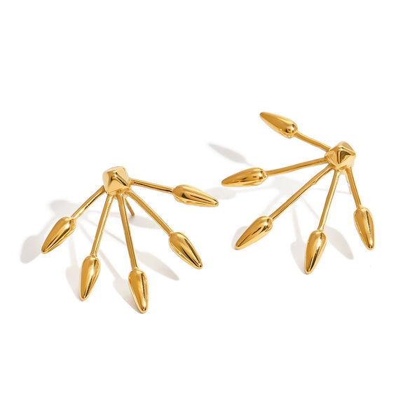 Stainless Steel Geometric Retro Gold Plated Women's Earrings