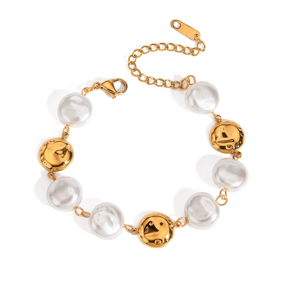 Stainless Steel Geometric Retro Style Electroplating Bracelet For Women